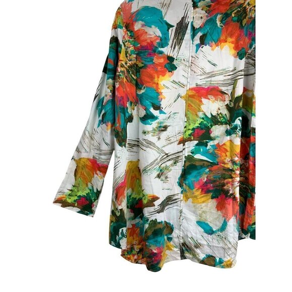 Lafayette148  women's oversized shirt Medium multi 42 Chest 48 Hip. Never worn - Picture 5 of 13
